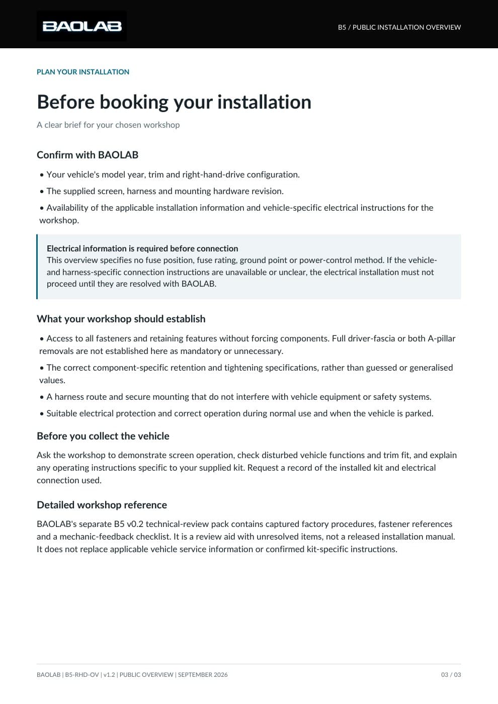 B5 installation overview page 3. Full text is available in the linked PDF.